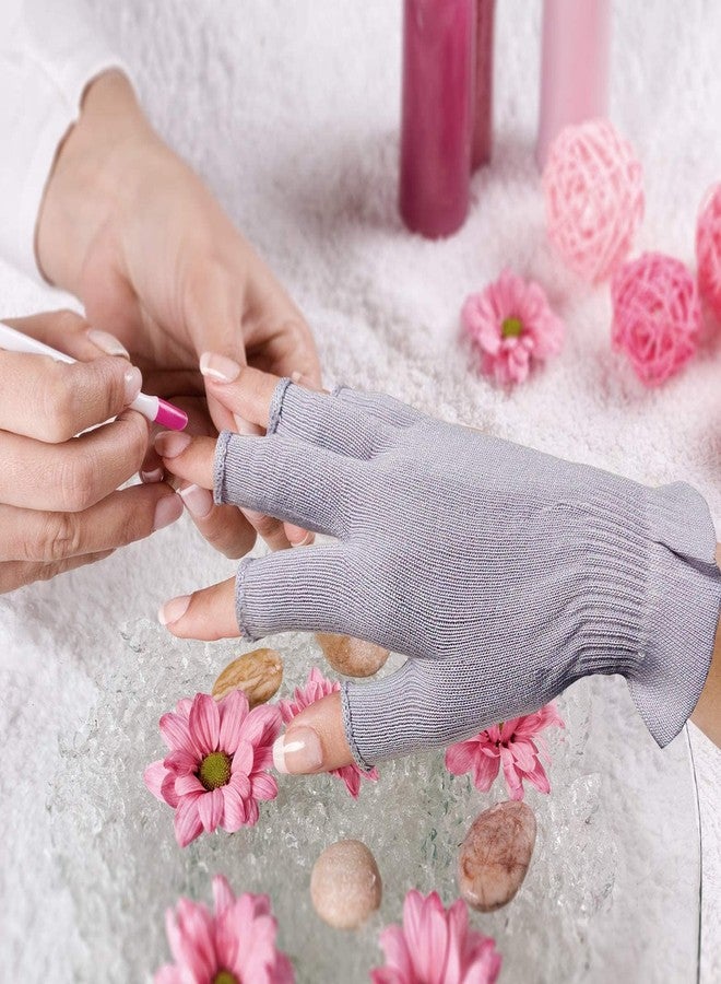 MIG4U Fingerless Moisturizing Gloves, Half Finger Touchscreen Beauty Glove for Eczema, SPA, Dry Hands, Skin Treatment, Summer Sun UV Protection, Pale Purple, 1 Pairs S/M - Image 5